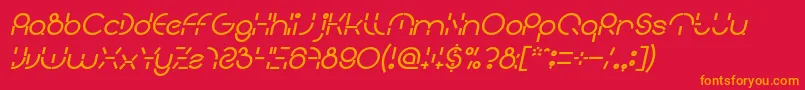 PEOPLE QUARK Bold Italic-fontti – oranssit fontit punaisella taustalla