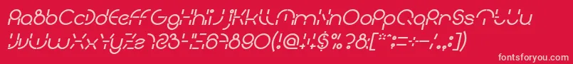 フォントPEOPLE QUARK Bold Italic – 赤い背景にピンクのフォント