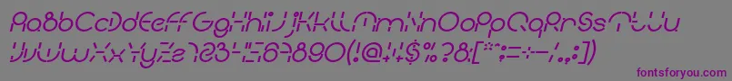 Шрифт PEOPLE QUARK Bold Italic – фиолетовые шрифты на сером фоне