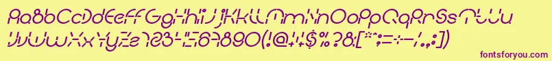 PEOPLE QUARK Bold Italic Font – Purple Fonts on Yellow Background