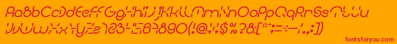 Fonte PEOPLE QUARK Bold Italic – fontes vermelhas em um fundo laranja