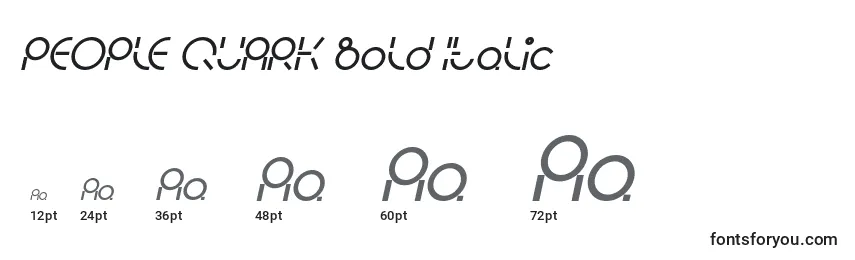 Größen der Schriftart PEOPLE QUARK Bold Italic