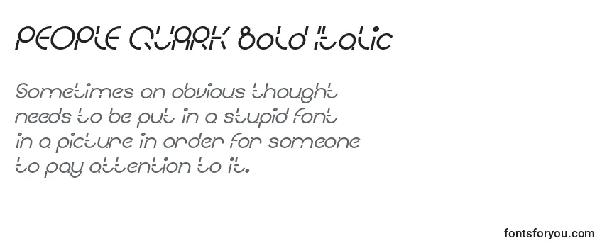 フォントPEOPLE QUARK Bold Italic