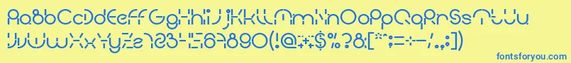 PEOPLE QUARK Bold-Schriftart – Blaue Schriften auf gelbem Hintergrund