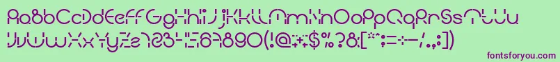フォントPEOPLE QUARK Bold – 緑の背景に紫のフォント