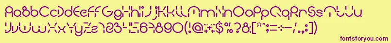 フォントPEOPLE QUARK Bold – 紫色のフォント、黄色の背景