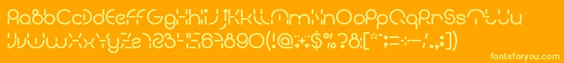 Шрифт PEOPLE QUARK Bold – жёлтые шрифты на оранжевом фоне