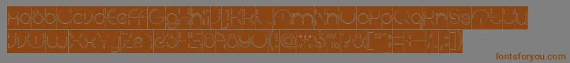 フォントPEOPLE QUARK Hollow Inverse – 茶色の文字が灰色の背景にあります。