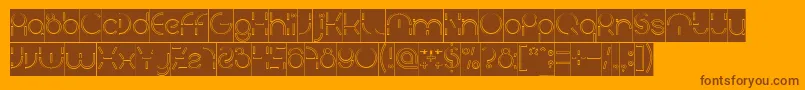 PEOPLE QUARK Hollow Inverse-Schriftart – Braune Schriften auf orangefarbenem Hintergrund