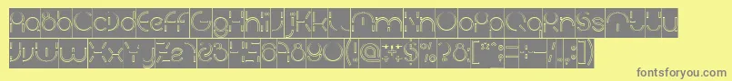 PEOPLE QUARK Hollow Inverse Font – Gray Fonts on Yellow Background