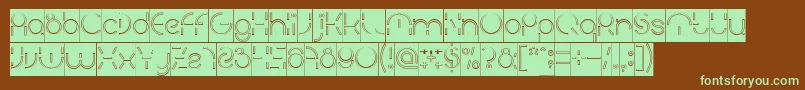 PEOPLE QUARK Hollow Inverse Font – Green Fonts on Brown Background