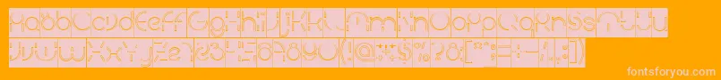 PEOPLE QUARK Hollow Inverse-Schriftart – Rosa Schriften auf orangefarbenem Hintergrund