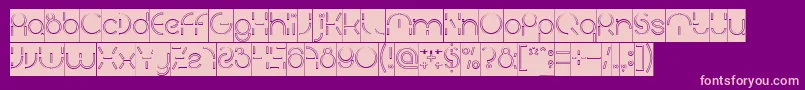 PEOPLE QUARK Hollow Inverse Font – Pink Fonts on Purple Background