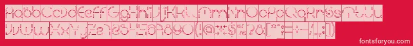 PEOPLE QUARK Hollow Inverse Font – Pink Fonts on Red Background