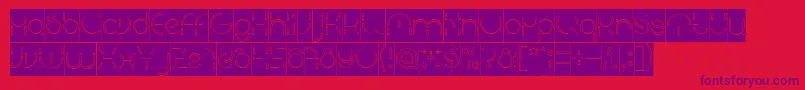PEOPLE QUARK Hollow Inverse Font – Purple Fonts on Red Background