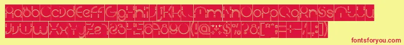 PEOPLE QUARK Hollow Inverse Font – Red Fonts on Yellow Background