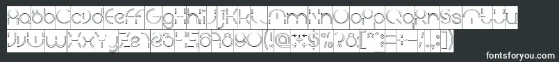 フォントPEOPLE QUARK Hollow Inverse – 黒い背景に白い文字