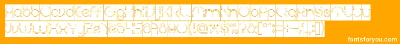 PEOPLE QUARK Hollow Inverse Font – White Fonts on Orange Background