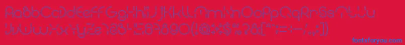 フォントPEOPLE QUARK Hollow – 赤い背景に青い文字
