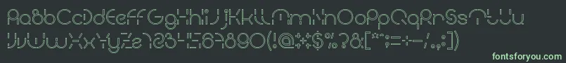 Czcionka PEOPLE QUARK Hollow – zielone czcionki na czarnym tle