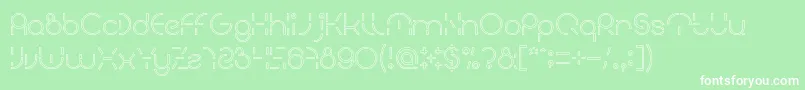 フォントPEOPLE QUARK Hollow – 緑の背景に白い文字