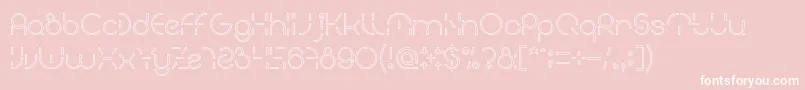 PEOPLE QUARK Hollow-Schriftart – Weiße Schriften auf rosa Hintergrund