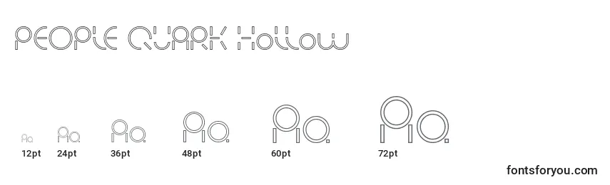 Размеры шрифта PEOPLE QUARK Hollow