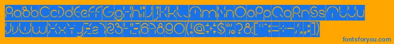 Fonte PEOPLE QUARK Inverse – fontes azuis em um fundo laranja