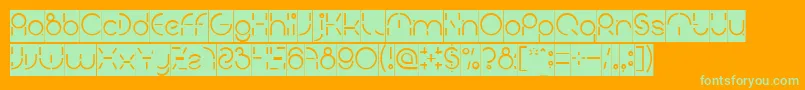 Шрифт PEOPLE QUARK Inverse – зелёные шрифты на оранжевом фоне