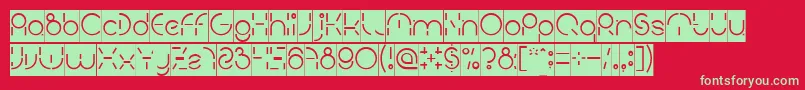 フォントPEOPLE QUARK Inverse – 赤い背景に緑の文字