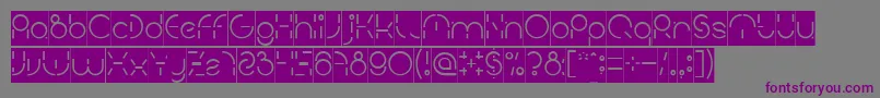 フォントPEOPLE QUARK Inverse – 紫色のフォント、灰色の背景