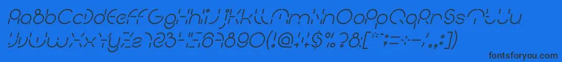フォントPEOPLE QUARK Italic – 黒い文字の青い背景
