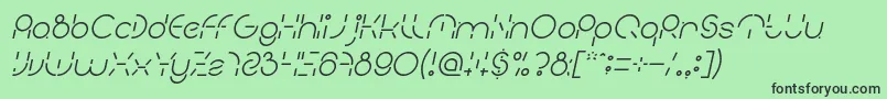 Шрифт PEOPLE QUARK Italic – чёрные шрифты на зелёном фоне