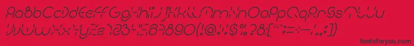 Fonte PEOPLE QUARK Italic – fontes pretas em um fundo vermelho