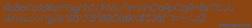 PEOPLE QUARK Italic-fontti – siniset fontit ruskealla taustalla