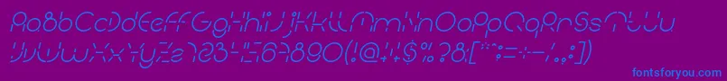 Шрифт PEOPLE QUARK Italic – синие шрифты на фиолетовом фоне