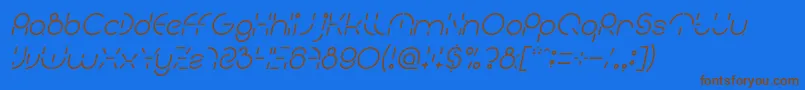 Шрифт PEOPLE QUARK Italic – коричневые шрифты на синем фоне
