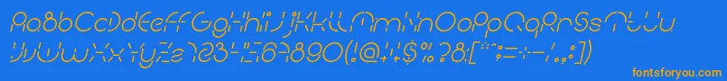 PEOPLE QUARK Italic Font – Orange Fonts on Blue Background