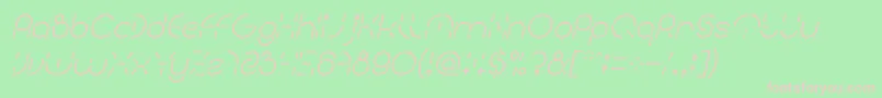 フォントPEOPLE QUARK Italic – 緑の背景にピンクのフォント