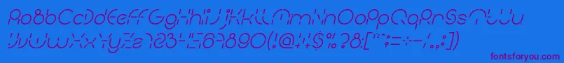 PEOPLE QUARK Italic Font – Purple Fonts on Blue Background