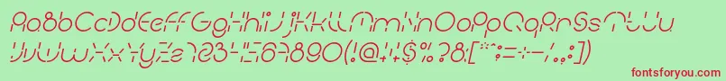 PEOPLE QUARK Italic-Schriftart – Rote Schriften auf grünem Hintergrund