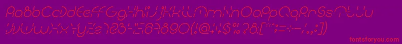 Fonte PEOPLE QUARK Italic – fontes vermelhas em um fundo violeta