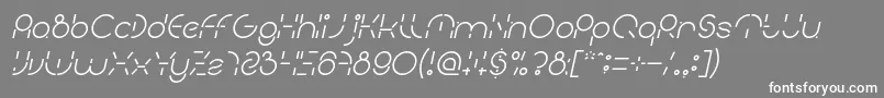 Czcionka PEOPLE QUARK Italic – białe czcionki na szarym tle