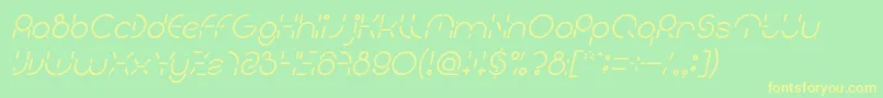 フォントPEOPLE QUARK Italic – 黄色の文字が緑の背景にあります