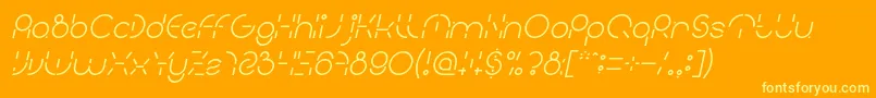 PEOPLE QUARK Italic-Schriftart – Gelbe Schriften auf orangefarbenem Hintergrund