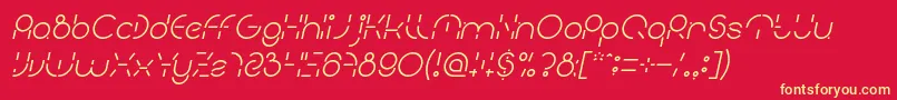 PEOPLE QUARK Italic Font – Yellow Fonts on Red Background