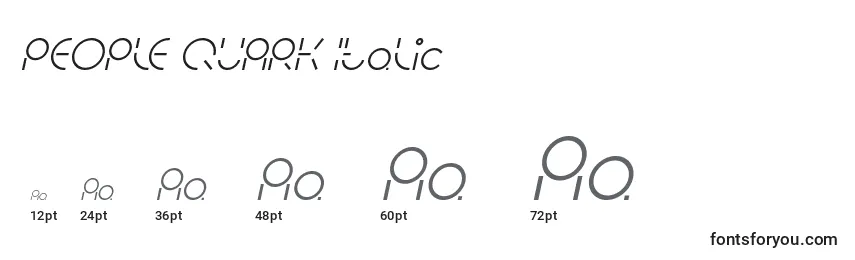 Размеры шрифта PEOPLE QUARK Italic