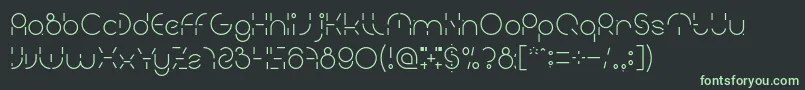 フォントPEOPLE QUARK Light – 黒い背景に緑の文字