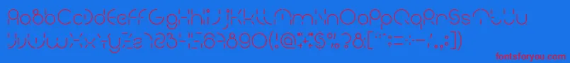 PEOPLE QUARK Light-Schriftart – Rote Schriften auf blauem Hintergrund