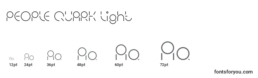 Größen der Schriftart PEOPLE QUARK Light